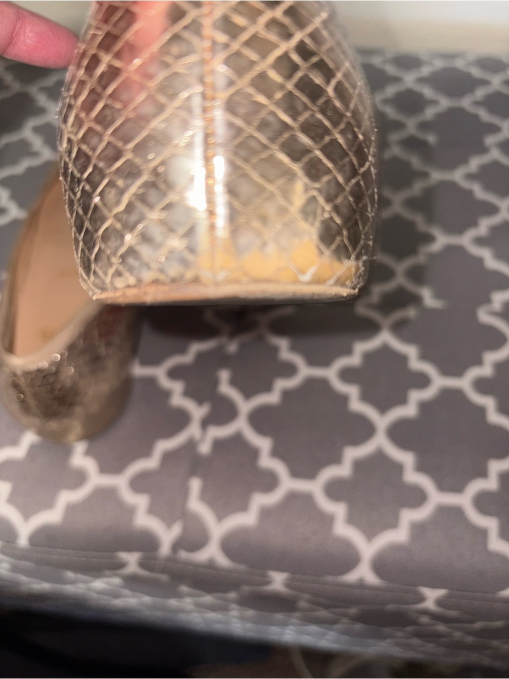 Gold Snakeskin Louboutin Flats 41.5 more like 9 to 9.5 Narrow sizing. - Picture 12 of 12